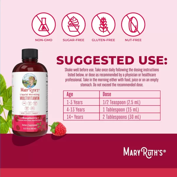 Multivitamin for Women Men ampamp Kids  Vegan Sugar Free  Womens Multivitamin ampamp Multimineral  Vitamins for Women  Beauty ampamp Energy Womens Multivitamin  Daily Multivitamins  NonGMO  1522 Fl OzRaspberry