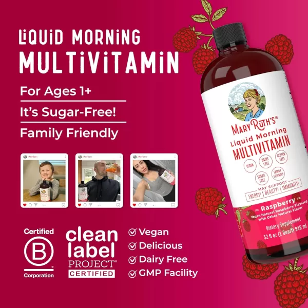 Multivitamin for Women Men ampamp Kids  Vegan Sugar Free  Womens Multivitamin ampamp Multimineral  Vitamins for Women  Beauty ampamp Energy Womens Multivitamin  Daily Multivitamins  NonGMO  1522 Fl OzRaspberry