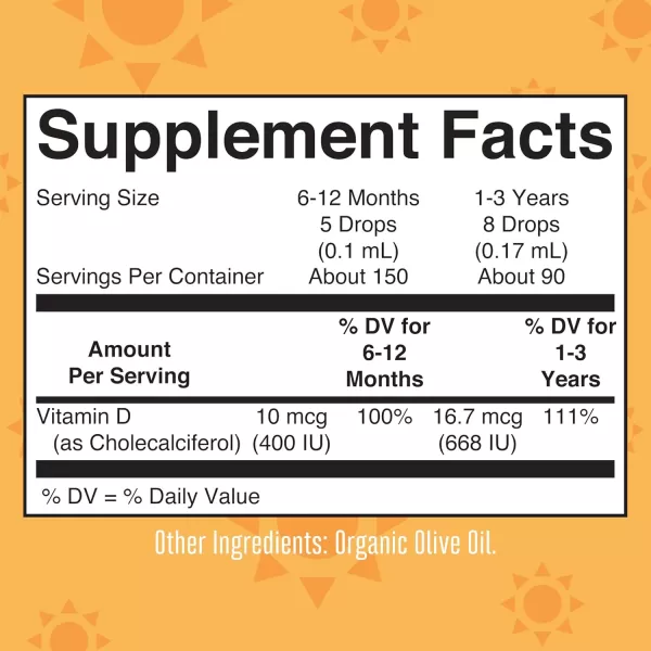 USDA Organic Vitamin D Drops by MaryRuths  Vitamin D3 Liquid  Sugar Free  Liquid Vitamin D Drops Immune Support for Infants ampamp Toddlers  VIT D3  Vegan  Gluten Free  NonGMO  90150 Servings