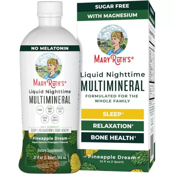 Extra Strength Nighttime Liquid Multimineral Sleep Supplement  Sugar Free  Calm Magnesium Citrate Sleep  NO Melatonin  Calcium Magnesium Zinc  Available in 4 Flavors  Vegan  32 ServingsPineapple