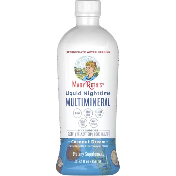 Extra Strength Nighttime Liquid Multimineral Sleep Supplement  Sugar Free  Calm Magnesium Citrate Sleep  NO Melatonin  Calcium Magnesium Zinc  Available in 4 Flavors  Vegan  32 ServingsCoconut