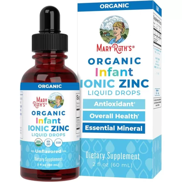 MaryRuth Organics Infant Liquid Ionic Zinc with Organic Glycerin Zinc Sulfate for Immune Support Vegan Formulated for Ages 012 Months 1 Month Supply 2 Fl Oz