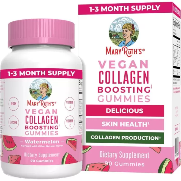 MaryRuth Organics Vegan Collagen for Women ampamp Men Collagen Boosting Gummies Skin Care Lysine Vitamin C Vitamin A Amla Supplement for Hair ampamp Skin Vegan NonGMO Gluten Free 90 ServingsWatermelon