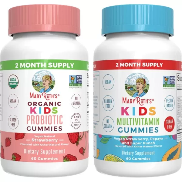 MaryRuths Multivitamin and Probiotic Gummies Strawberry for Kids  Clean Label Project Verified  Vitamins for Gut Health Immunity ampamp Overall Wellness  Vegan NonGMO Gluten Free