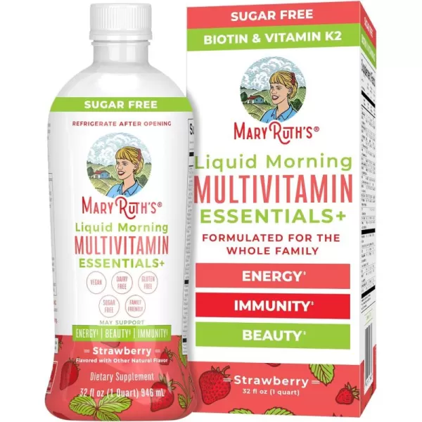 Multivitamin Multimineral for Women Men ampamp Kids by MaryRuths  No Added Sugar  Vegan Liquid Vitamins for Adults ampamp Kids  Mens Womens Multivitamin  Energy ampamp Beauty Booster  32oz Package May VaryStrawberry