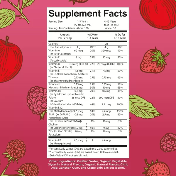 Kids Liquid Morning Multivitamin by MaryRuths  Kids Multivitamin  Immune Support Supplement  Multivitamin for Kids  Vitamin C  Vitamin D  Vegan  30180 Servings  1522 fl oz