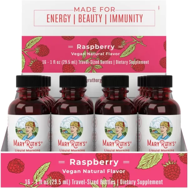 MaryRuth Organics Multivitamin for Women Men ampamp Kids No Added Sugar  Morning Raspberry  Liquid Vitamins for Adults ampamp Kids  Mens  Womens Multivitamin  Energy ampamp Beauty Booster  161 Fl Oz BottlesRaspberry