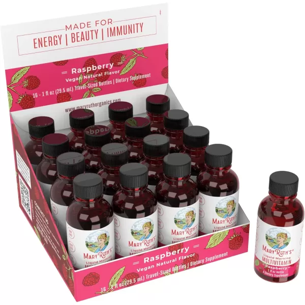 MaryRuth Organics Multivitamin for Women Men ampamp Kids No Added Sugar  Morning Raspberry  Liquid Vitamins for Adults ampamp Kids  Mens  Womens Multivitamin  Energy ampamp Beauty Booster  161 Fl Oz BottlesRaspberry