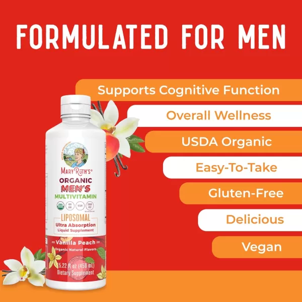 MaryRuth Organics Multivitamin for men  Sugar Free mens Multivitamin  Liquid Vitamins for men  Immune Support Supplement  Cognitive Health ampamp Overall Wellness  Vegan  NonGMO  1522 Fl Oz