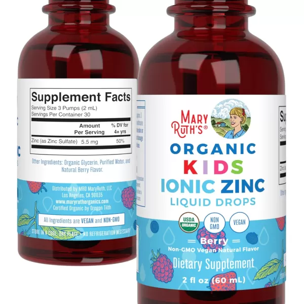 MaryRuth Organics Zinc Supplements for Immune Support Liquid Zinc Supplement Immune Support Supplement for Kids Ages 413 Zinc Sulfate Vegan USDA Organic Glycerin Based 2 Fl Oz