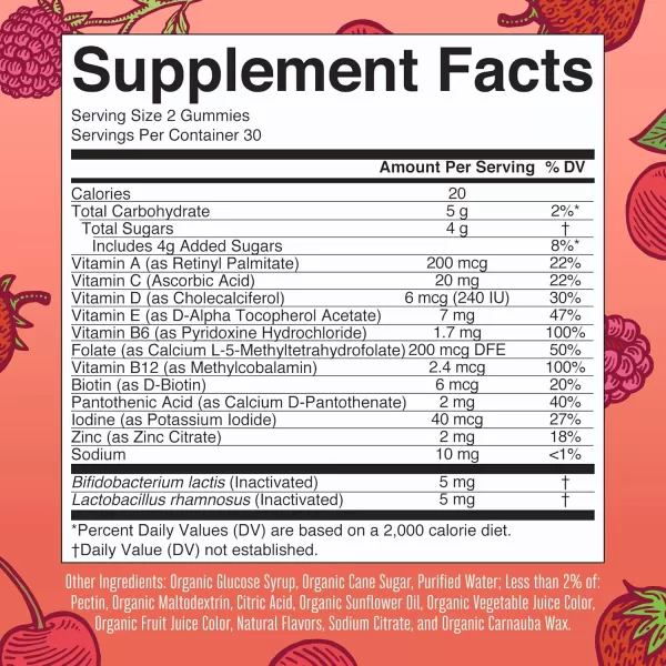 MaryRuths Kids Multivitamin Gummies  Postbiotics  USDA Organic Vitamins for Kids with Lactobacillus Rhamnosus  Vegan NonGMO  Multi with Postbiotics for Ages 4  60 Count