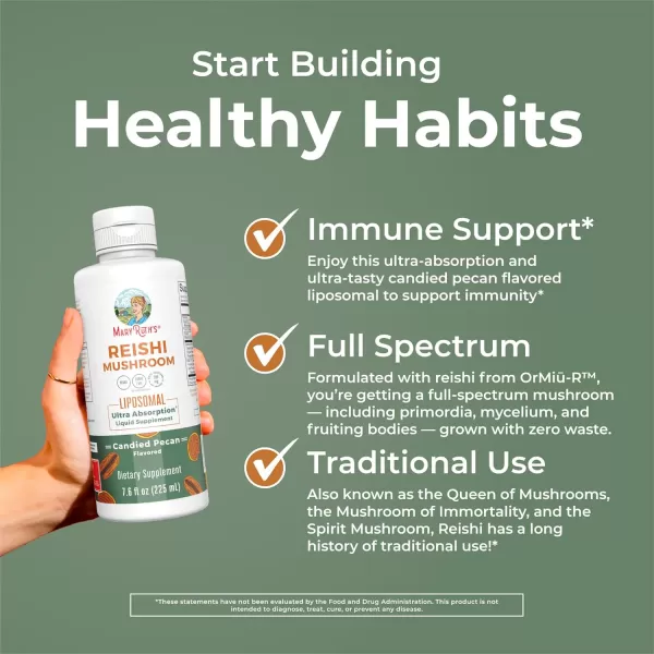 MaryRuths Reishi Mushroom Supplement Ultra Absorption Liposomal  Immune Support Supplement  Full Spectrum  200mg BetaGlucans Per Serving  Vegan  76 oz  15 Servings