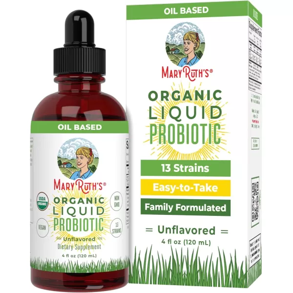 USDA Organic Liquid Probiotic by MaryRuths  Digestive Health  Gut Health  Probiotics for Women  Probiotics for Men  Probiotics for Kids  Acidophilus Probiotic  Vegan  NonGMO  40 ServingsUnflavored