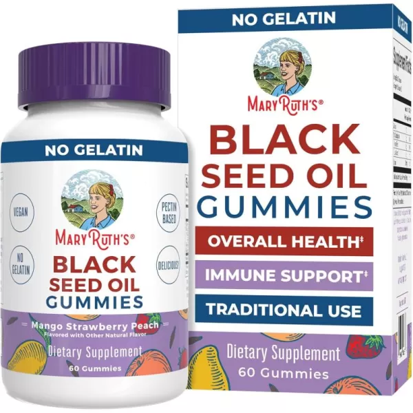 Black Seed Oil Gummies by MaryRuths  Black Cumin Seed Oil Supplement  Traditionally Used for Immune Support ampamp Cardiovascular Health  Vegan  No Gelatin  Pectin Based  60 Gummies