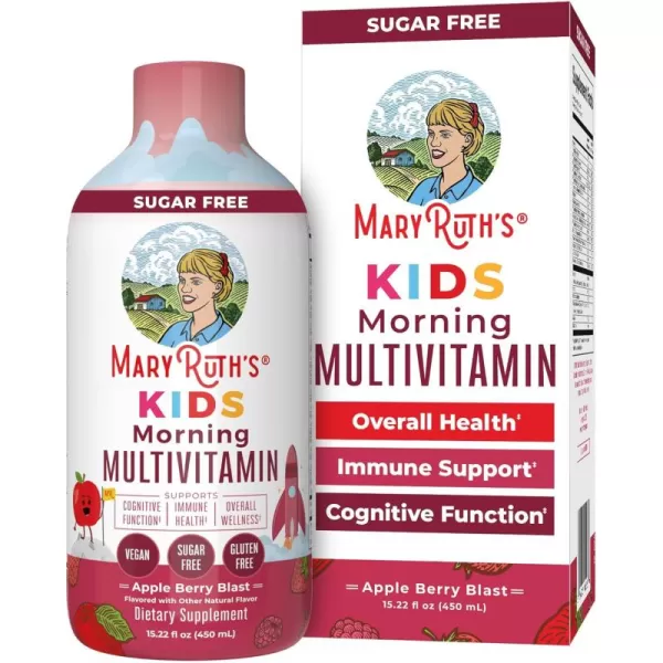 Kids Liquid Morning Multivitamin by MaryRuths  Kids Multivitamin  Immune Support Supplement  Multivitamin for Kids  Vitamin C  Vitamin D  Vegan  30180 Servings  1522 fl oz