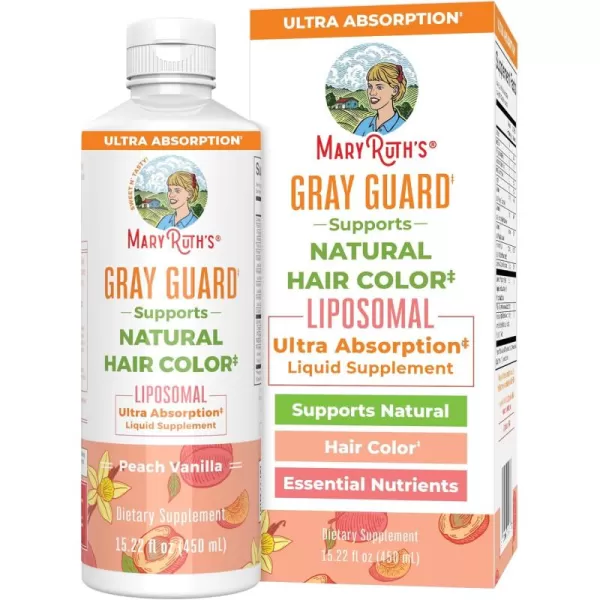 MaryRuth Organics Gray Guard Liposomal Supports Natural Hair Color with Copper ampamp Pantothenic Acid Holy Basil ampamp Traditional Herbs Vitamin E ampamp Vitamin B for Overall Health Ages 18 1522 Fl oz