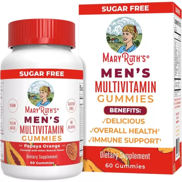 MaryRuth Organics Mens Multivitamins Gummies  Vegan Mens Vitamins  Mens Daily Multivitamins for Immune Support  NonGMO ampamp Gluten Free Vitamins for Men  0g Sugar Per Serving  60 Count