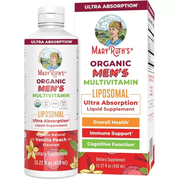 MaryRuth Organics Multivitamin for men  Sugar Free mens Multivitamin  Liquid Vitamins for men  Immune Support Supplement  Cognitive Health ampamp Overall Wellness  Vegan  NonGMO  1522 Fl Oz