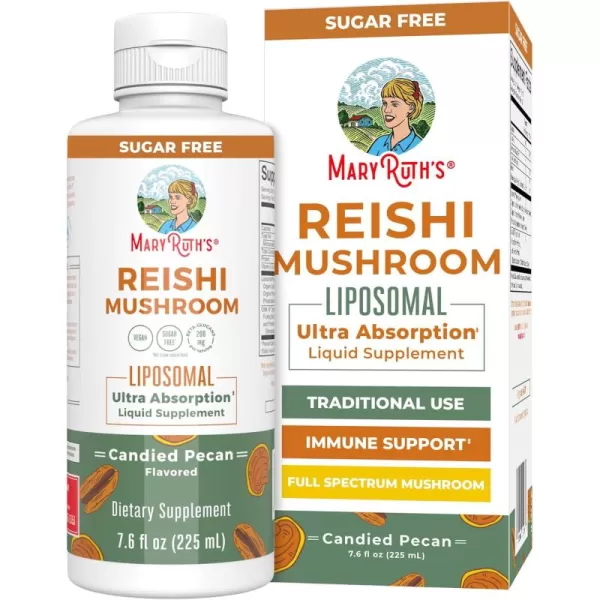 MaryRuths Reishi Mushroom Supplement Ultra Absorption Liposomal  Immune Support Supplement  Full Spectrum  200mg BetaGlucans Per Serving  Vegan  76 oz  15 Servings