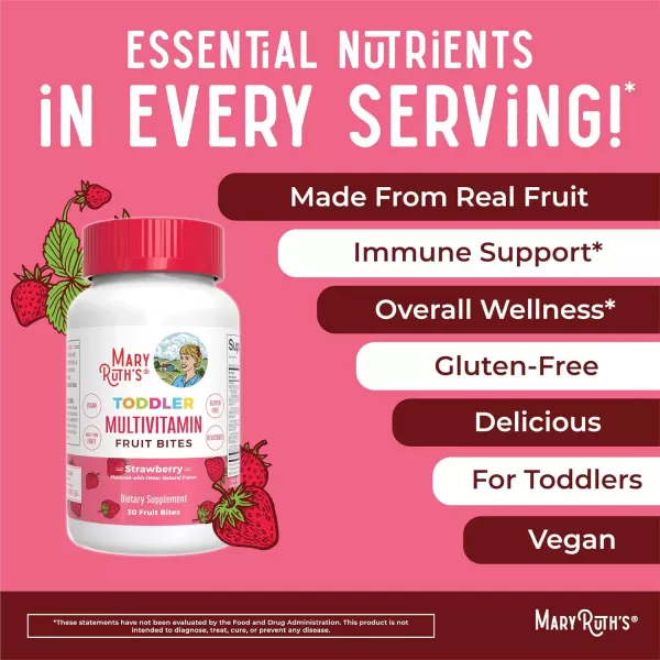 Kids Multivitamin Fruit Bites by MaryRuths  Toddler Multivitamin Ages 1 ampamp Up  Immune Support Supplement  Kids Vitamins Multivitamin  Kids Vitamin D  Vitamin C  Vegan  30 Servings