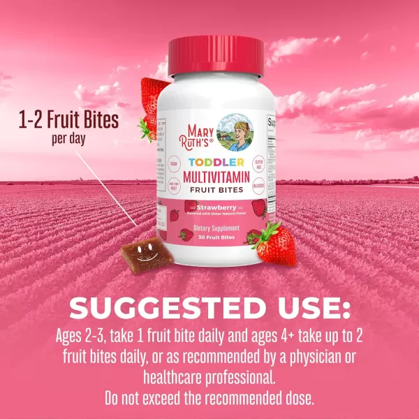 Kids Multivitamin Fruit Bites by MaryRuths  Toddler Multivitamin Ages 1 ampamp Up  Immune Support Supplement  Kids Vitamins Multivitamin  Kids Vitamin D  Vitamin C  Vegan  30 Servings