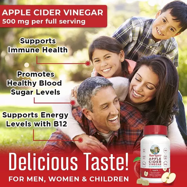 MaryRuth Organics Apple Cider Vinegar Gummies  ACV Gummies for Immune Support  Vegan  NonGMO  Gluten Free  60 Count