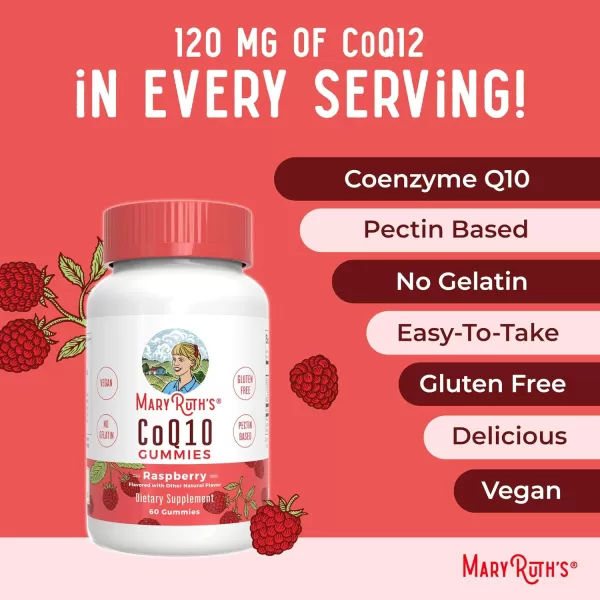 MaryRuth Organics CoQ10  1 Month Supply  CoQ10 Gummies  CoQ10 Supplements for Adults ampamp Kids  Gummy Supplements for Heart Health ampamp Cellular Energy  Vegan  NonGMO  Gluten Free  60 Count