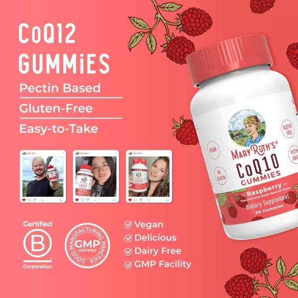 MaryRuth Organics CoQ10  1 Month Supply  CoQ10 Gummies  CoQ10 Supplements for Adults ampamp Kids  Gummy Supplements for Heart Health ampamp Cellular Energy  Vegan  NonGMO  Gluten Free  60 Count