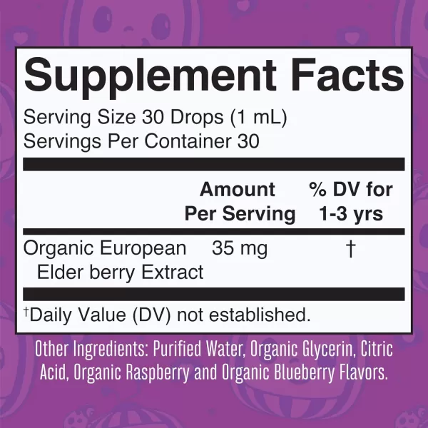 MaryRuth Organics Cocomelon Toddler Elderberry Syrup USDA Organic Elderberry Sugar Free Kids Immune Support Supplement for Ages 13 Years Clean Label Project Verified Vegan Gluten Free 1 Fl Oz