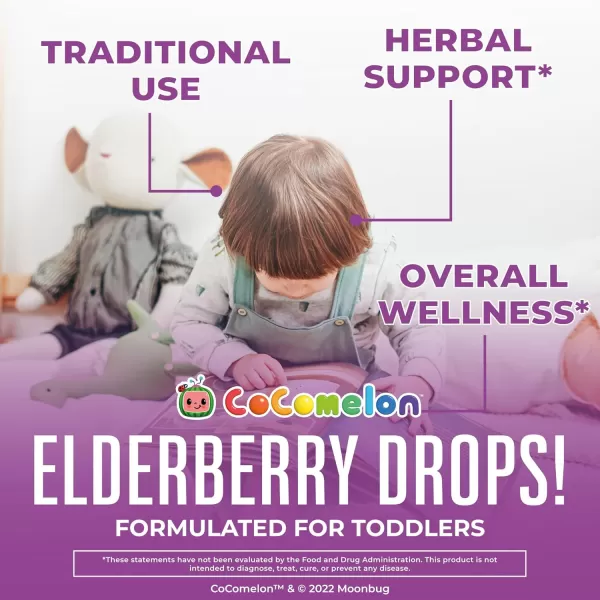 MaryRuth Organics Cocomelon Toddler Elderberry Syrup USDA Organic Elderberry Sugar Free Kids Immune Support Supplement for Ages 13 Years Clean Label Project Verified Vegan Gluten Free 1 Fl Oz