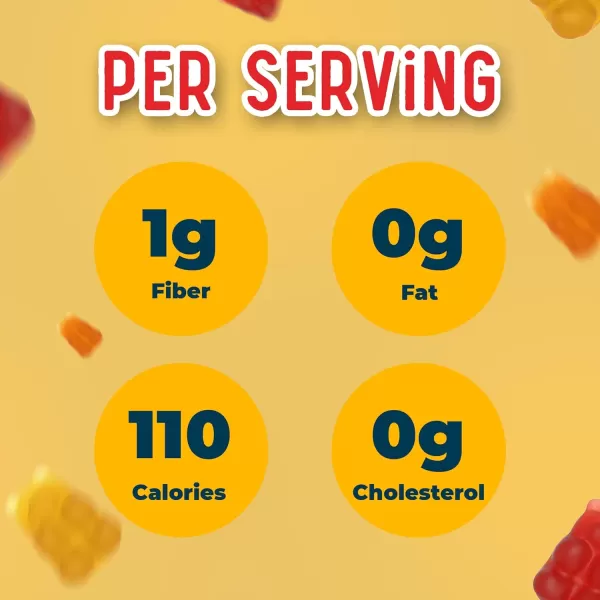 MaryRuth Organics Gummy Bears Snacks  Delicious Gummies with Electrolytes and Fiber  Gummy Candy Made with Organic Cane Sugar  Strawberry  Vegan Pectin Based  Family Size  240gPapaya