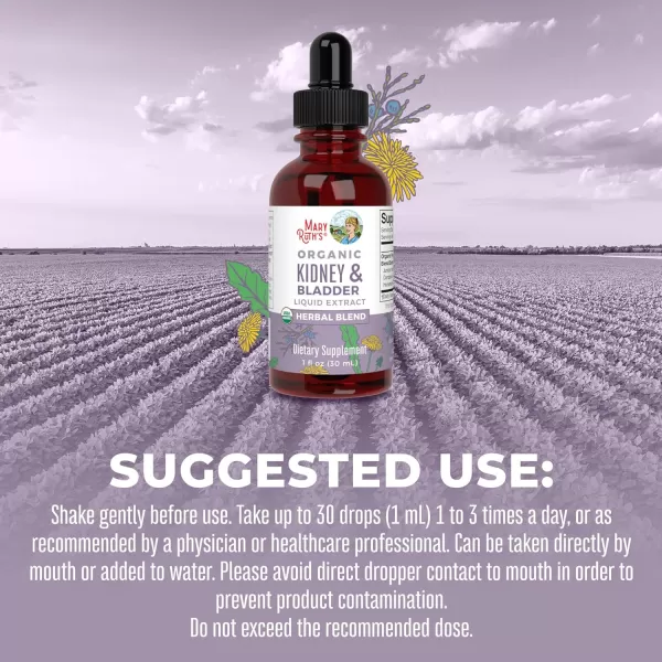 MaryRuth Organics Herbal Supplement Drops  Support Renal ampamp Urinary Systems  Juniper Berry  Cleavers  Dandelion  Hawthorn  Horsetail ampamp Chanca Piedra  Vegan  NonGMO  1 Fl OzUnflavored