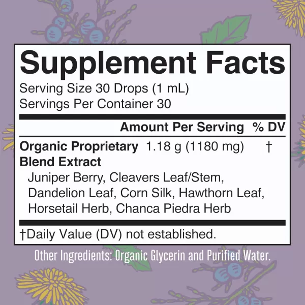 MaryRuth Organics Herbal Supplement Drops  Support Renal ampamp Urinary Systems  Juniper Berry  Cleavers  Dandelion  Hawthorn  Horsetail ampamp Chanca Piedra  Vegan  NonGMO  1 Fl OzUnflavored