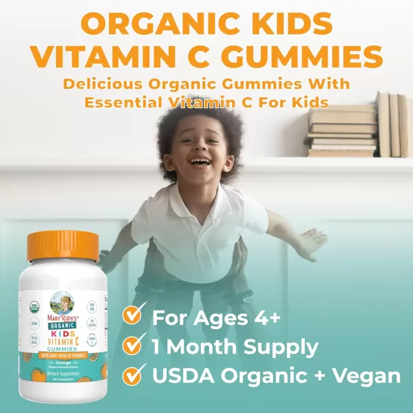 MaryRuth Organics Kids Vitamin C Gummies  Supplement for Immune Support ampamp Overall Health Immune Support Supplement  Vitamin C for Kids Ages 4  Vegan  NonGMO  60 Servings