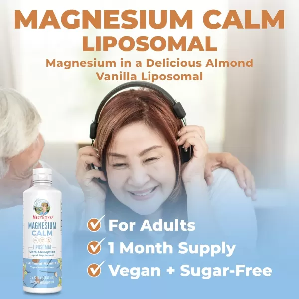 MaryRuth Organics Magnesium Liposomal Magnesium Supplement  Magnesium Bisglycinate  Muscle ampamp Bone Support  Mood Support Vitamin  Vegan  NonGMO  Gluten Free  1522 Fl Oz  30 ServingsAlmond Vanilla