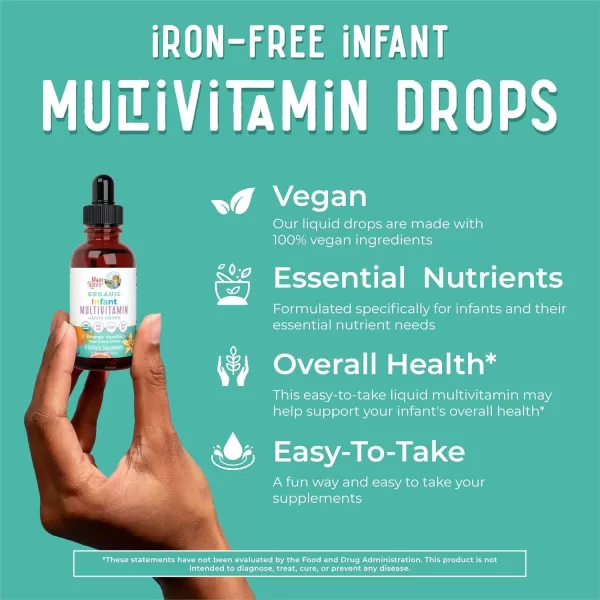 MaryRuth Organics Multivitamin ampamp Multimineral for Infants  USDA Organic  Sugar Free  Liquid Vitamins for Babies 612 Months  Immune Support ampamp Overall Wellness  Vegan  NonGMO  2 Fl Oz