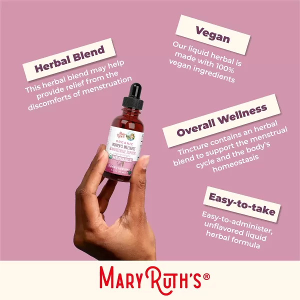 MaryRuth Organics USDA Organic Womens Wellness Liquid Herbal Supplements  Includes Stinging Nettle Raspberry Leaf Eleuthero Root Chaste Tree Berry  Menstrual Support  NonGMO VeganBerry