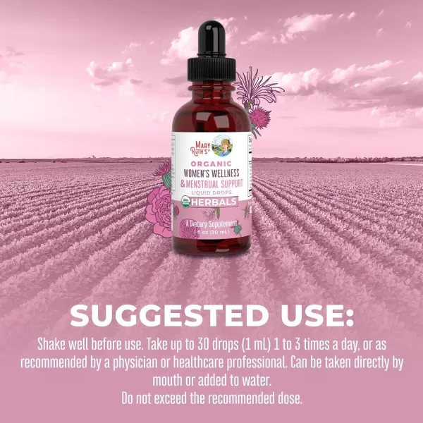 MaryRuth Organics USDA Organic Womens Wellness Liquid Herbal Supplements  Includes Stinging Nettle Raspberry Leaf Eleuthero Root Chaste Tree Berry  Menstrual Support  NonGMO VeganBerry