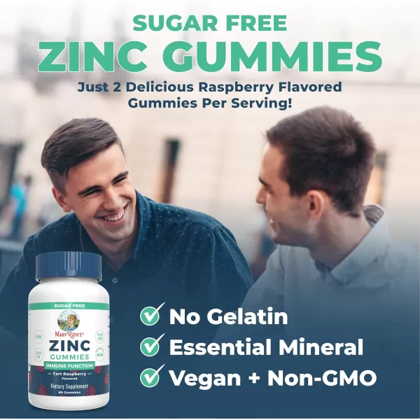 Zinc Gummies by MaryRuths  Zinc Supplements  Immune Support Supplement  Essential Mineral  Pectin Based  Overall Health ampamp Wellness  Ages 14 ampamp Up  Vegan  Non GMO  30 Servings