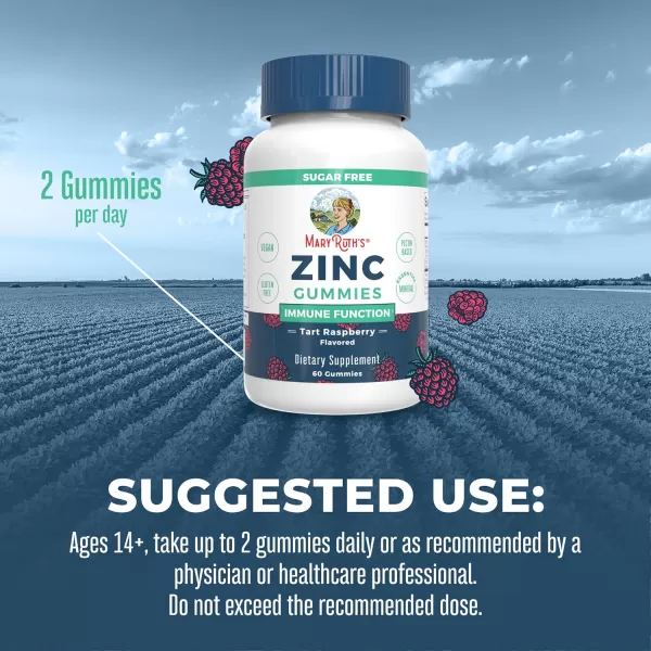 Zinc Gummies by MaryRuths  Zinc Supplements  Immune Support Supplement  Essential Mineral  Pectin Based  Overall Health ampamp Wellness  Ages 14 ampamp Up  Vegan  Non GMO  30 Servings