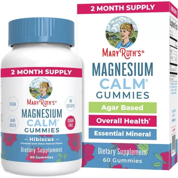 Calm Magnesium Citrate Gummies by MaryRuths  2 Month Supply  Sugar Free  Magnesium Supplement  Magnesium Supplement for Adults ampamp Kids 4  Stress Relief  Bone Health  Vegan  60 Count