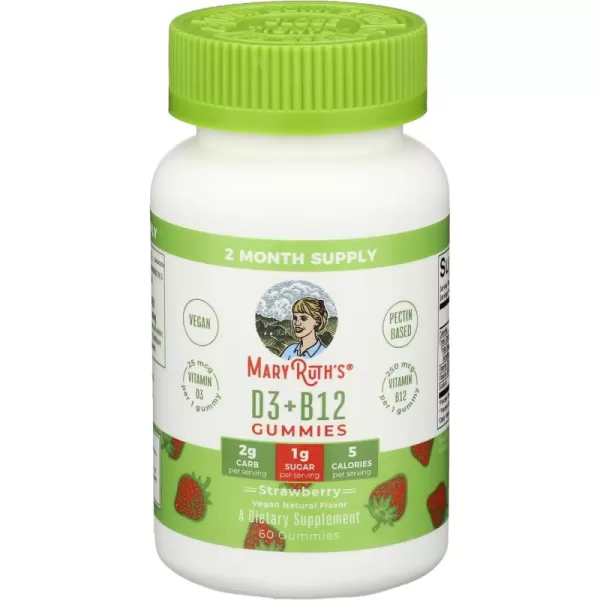 Mary Ruths Vitamin D3 ampamp B12 Gummies 60 CT