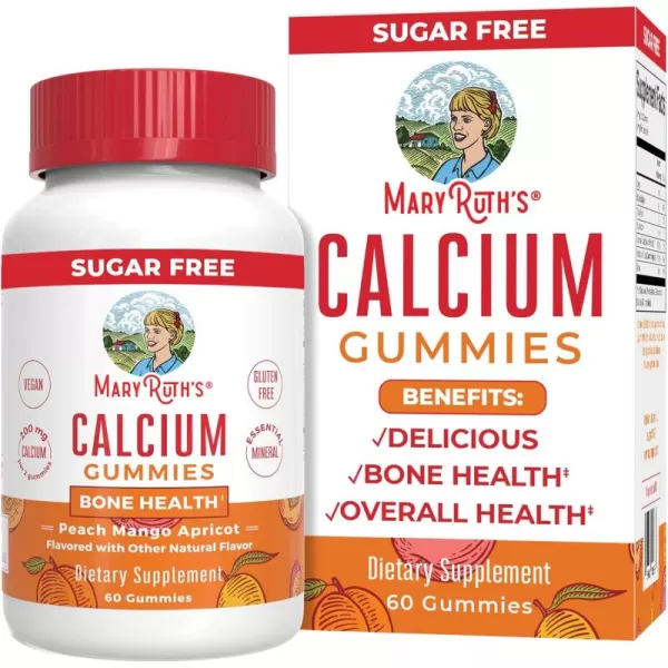 MaryRuth Organics Calcium Supplement  Sugar Free  Calcium Gummies for Women and Men Ages 14  Strong Bones and Teeth  Essential Mineral  Vegan  Gluten Free  60 Count