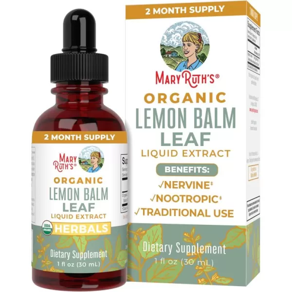 MaryRuth Organics Lemon Balm Leaf  Vegan  NonGMO  1 Fl OzUnflavored