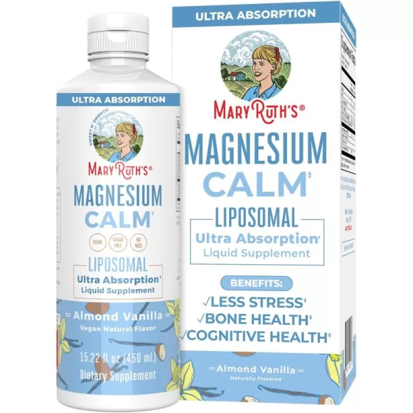 MaryRuth Organics Magnesium Liposomal Magnesium Supplement  Magnesium Bisglycinate  Muscle ampamp Bone Support  Mood Support Vitamin  Vegan  NonGMO  Gluten Free  1522 Fl Oz  30 ServingsAlmond Vanilla