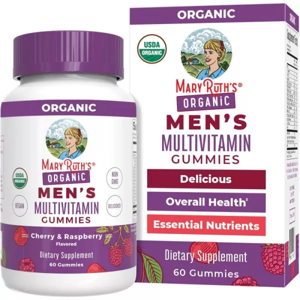 MaryRuth Organics Mens Vitamin Gummy  USDA  Vegan  Daily Multivitamins for Immune Support  NonGMO  Gluten Free  60 Count