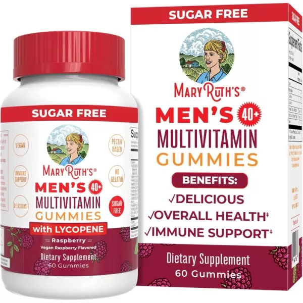 MaryRuth Organics Multivitamin for Men 40  Sugar Free  Vegan Mens Vitamins  Immune Support Daily Mens Multivitamin  Gummy Vitamins for Men  60 Count