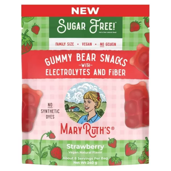 MaryRuth Organics Sugar Free Gummy Bears Snacks  Delicious Gummies Made with Organic Ingredients  Natural Papaya Fruit Flavor Gummy Candy  Vegan  Gluten Free  NonGMO  240g Family SizeStrawberry