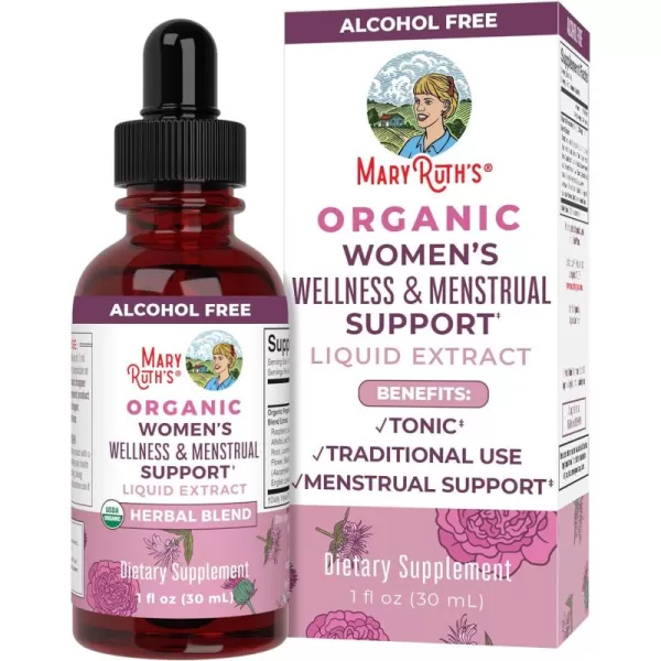 MaryRuth Organics USDA Organic Womens Wellness Liquid Herbal Supplements  Includes Stinging Nettle Raspberry Leaf Eleuthero Root Chaste Tree Berry  Menstrual Support  NonGMO VeganBerry