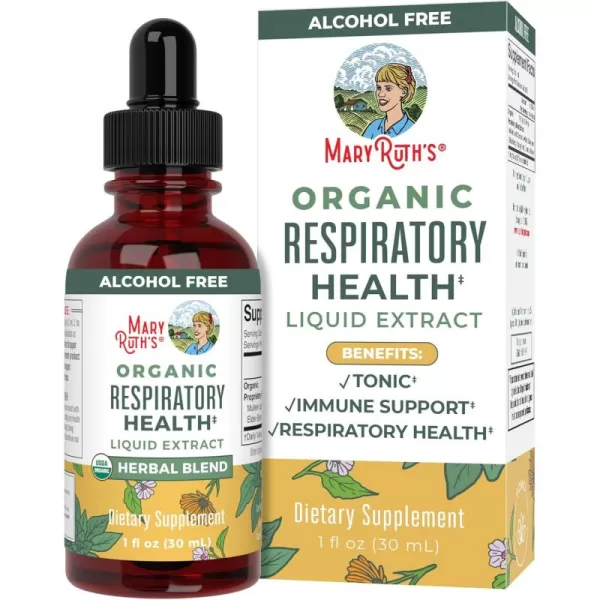 USDA Organic Respiratory Health Liquid Drops with Mullein Leaf  Marshmallow Root ampamp Elderberry  Mullein Drops for Lungs Herbal Blend  Immune Support Supplement  NonGMO  Vegan  1 Fl OzUnflavored